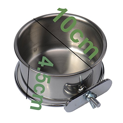 Durable Crates Cages Dog Parrot Puppy Pet Food Water Bowl S M L New by redcolourful