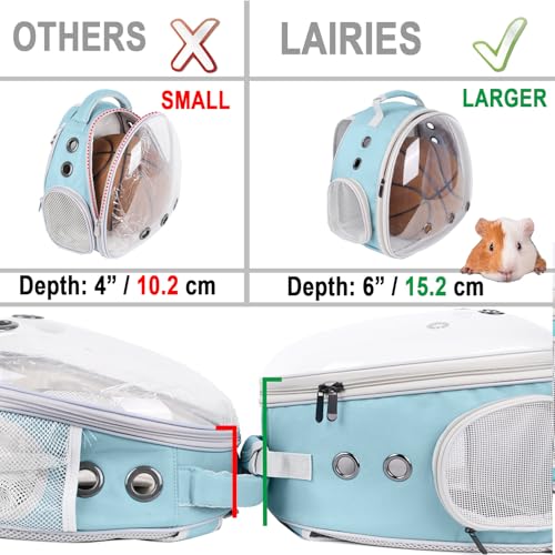 Portable Small Animal Backpack Travel Breathable Pet Carrier Bag Cages for Guinea Pig, Rabbit, Bearded Dragon, Squirrel, Tortoise, Bird, Lizard, Sugar Glider - color: Blue