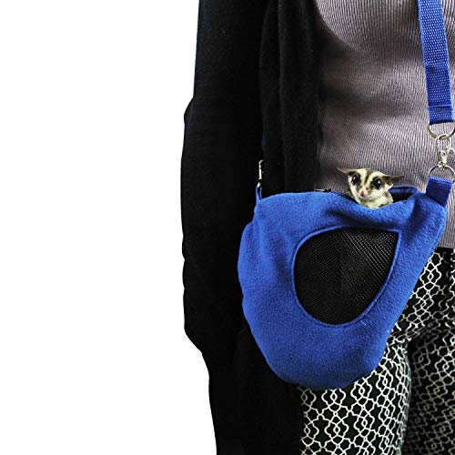 Exotic Nutrition Teardrop Carry Pouch (Black) - Small Animal Fleece Bonding Pouch - for Sugar Gliders, Hamsters, Gerbils, Mice, Degus, Squirrels & Other Small Pets - color: Black