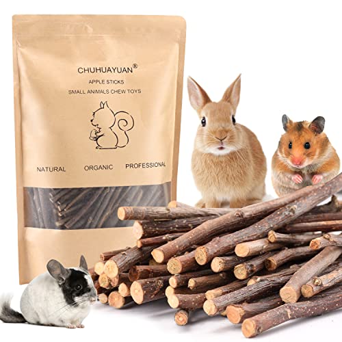 Natural Apple Sticks, 500g Treats Food for Small Animals, Chew Toys for Chinchilla Guinea Pigs Rabbit Squirrel Hamster Bunny - size: 0 Ounce (Pack of 500)