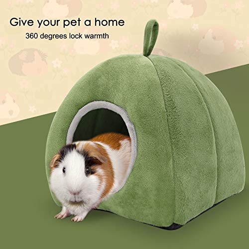 YUEPET Guinea Pig Bed 2 Pack, Washable Guinea Pig Hideouts, Stump & Yurt | Guinea Pig Hideout, Guinea Pig House, Soft Plush Fabric, Washable Beds, Anti-Slip Bottoms, Stump & Yurt Designs - color: Green Yurt Tent & Gray Stump