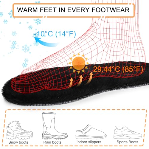 riemot Women’s Sheepskin Wool Insoles,100% Australian Wool Fleece Upper,15mm Thick Warm Winter Boot Inserts, Cozy Replacement Insoles for Snow Boots, Slippers & Roomy Shoes Black EU39/US8 - color: Black, size: US 8 Women