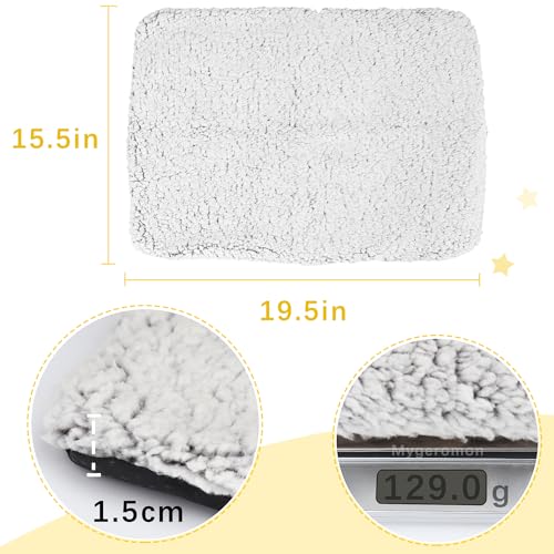 Mygeromon Guinea Pig Cage Liner Washable Rabbit Bedding Mats Gray | Small Animal Pad, for Winter Warm, 19.5×15.5 Inches