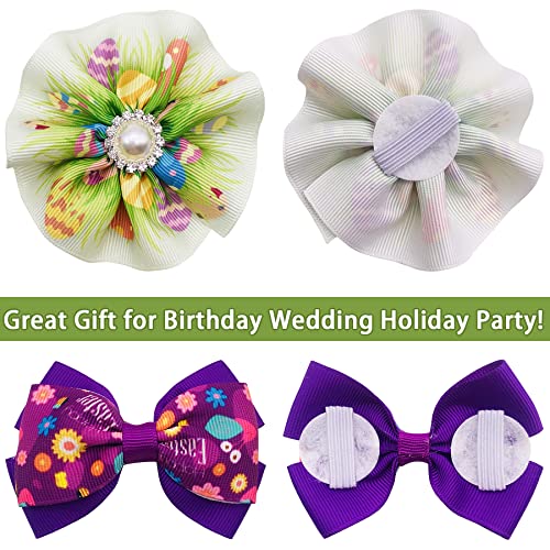 PET SHOW 4pcs Small Dogs Collar Flowers and Bows Charms For Festival Holiday Party Cats Rabbits Slides on Collars Leashes Puppies Medium Dog Collar Attachment - color: Easter-4pcs