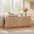 Amunrbrek Double Cat Litter Box Enclosure Furniture with Optional Divider - color: Natural Double