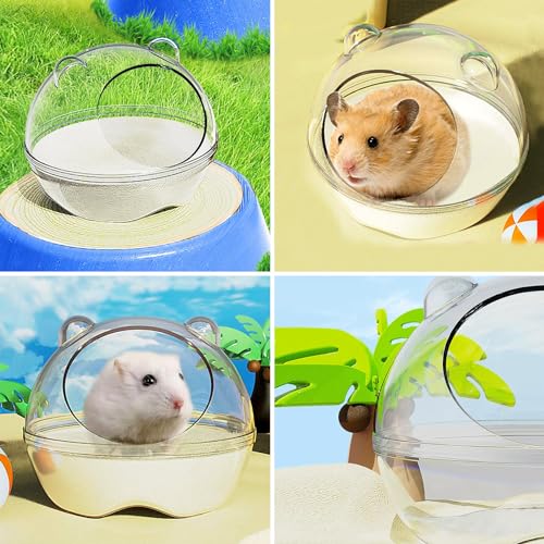Hamster Bathtub,Hamster Bathroom,Sand Bath Container,Hamster Toilet and Sandbox Dust Bathtub,Hamster Bed,Sand Bath Box for Hamster Cage Accessories (S 4.4x4.4x3.5 inch) - size: S 4.4x4.4x3.5 inch