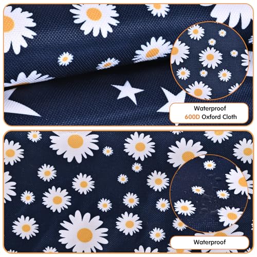 Upgraded Rabbits Hay Feeder Bag for Bunny, Guinea Pigs, Chinchillas - Hanging Washable 2-Hole Hay Dispenser with 600D Oxford Fabric, Small Animal Cage Accessories (Blue Daisy) - color: Blue Daisy