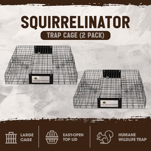 Rugged Ranch Squirrelinator Humane Multi-Catch Live Animal Trap, 2-Pack | Squirrel Trap for Indoor or Outdoor, Reusable Catch and Release Metal Wire Cage Catcher for Chipmunks and Rodents - color: Squirrel, size: 2 Pack
