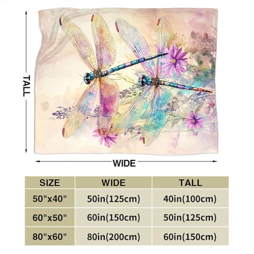 Dragonfly Blanket, Dragonfly Throw Blanket, Floral Animal Fuzzy Plush Blankets Ultra Soft Gift for Women Kids Teens Men Girls Boys Stuff Decor for Home Bedding Sofas Couch 50"X40" - color: Dragonfly, size: 50"x40"