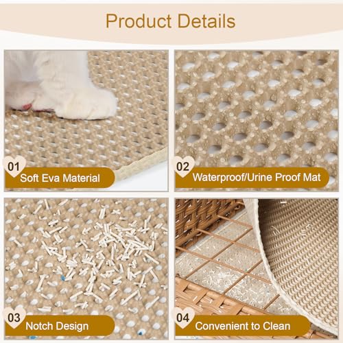 Snughome Cat Litter Box Enclosure Furniture Hidden with Litter Mat, Hidden Washroom Furniture with Door, Handwoven Rattan Cat Washroom Box, Indoor Pet House for Living Room, Bedroom(Natural) - color: Natural