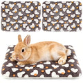 2 Pcs Bunny Bed, Washable Rabbit Bed, Double-Sided Fleece Sleeping Pad for Guinea Pig, Dwarf Rabbit, Chinchilla, Ferret, Hamster, Warm Small Animal Cage Mat, 13x10in, Brown Heart - color: Brown Heart