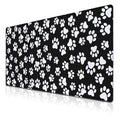 Keyboard Mousepad Black White, Big Mouse Pad Office Desk Pad Non-Slip Rubber Base Waterproof with Stitched Edges, 35.4" X 15.7" for Work/Game/Office/Home Dog Paw. Cat Footprint Dog Paw - color: Dog Paw.Cat Footprint