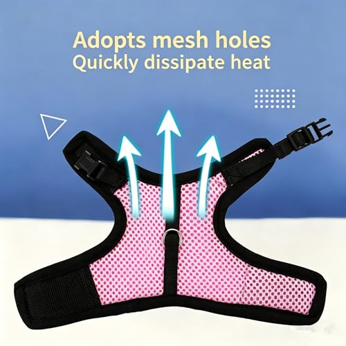 Rabbit Harness and Leash Escape Proof Soft Mesh Bunny Leash and Harness Set | Blue, Breathable Mesh Prevents Overheating,Dual Adjustable Tape Quick Buckle Anti-escape,For Rabbits Ferret and Small Animals - color: Blue, size: L(Chest 7.9–12.6 in)Rabbit,You