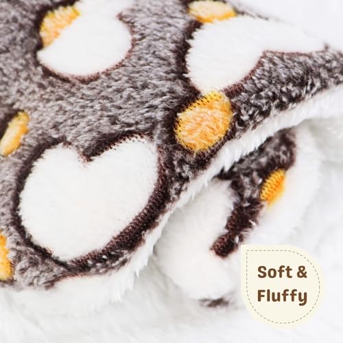 2 Pcs Bunny Bed, Washable Rabbit Bed, Double-Sided Fleece Sleeping Pad for Guinea Pig, Dwarf Rabbit, Chinchilla, Ferret, Hamster, Warm Small Animal Cage Mat, 13x10in, Brown Heart - color: Brown Heart