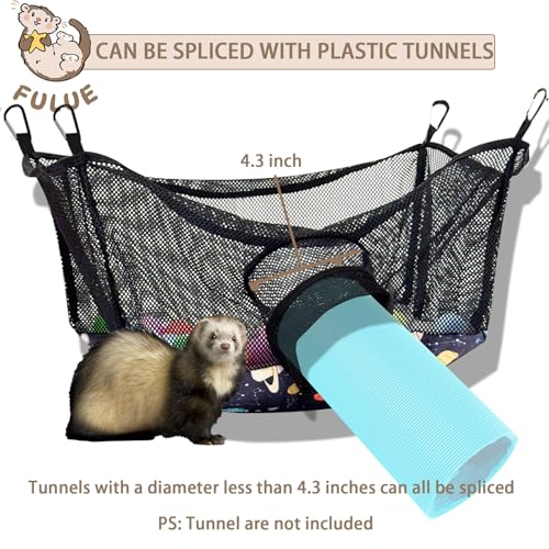Ferret Ball Pit Hammock,Ferret Hammock Playpen Toy Box Cube for Cage Compatible with Tunnel System(Ball Not Included)