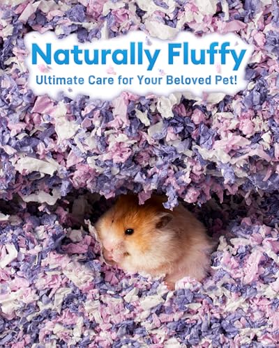 BUCATSTATE Hamster Bedding 15L, 99% Dust-Free Paper Bedding, Lavender | FSC-Certified Paper Bedding, Compactly Packed to Expand 3X, with Vibrant Color and Odor Control for Guinea Pigs and Rabbits - color: Lavender, size: 15L
