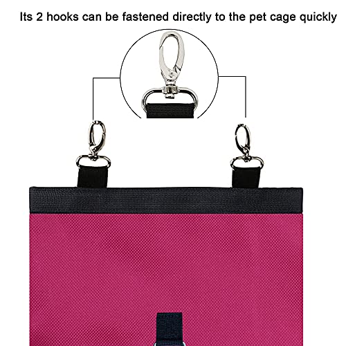Rabbit Hay Feeder Bag Hanging Hay Rack (Pink, 2 Windows) | Guinea Pigs Manger Holder Dispenser Small Animal Feeder Storage Pouch for Bunny Chinchilla Hamster - color: Pink