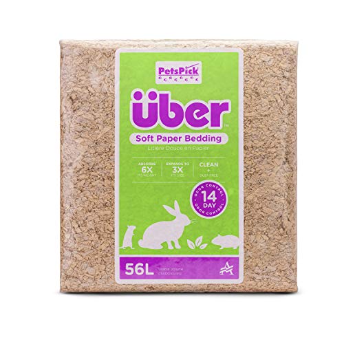 PETSPICK Uber Soft Paper Pet Bedding for Small Animals, Natural, 56L - color: Natural, size: 56L