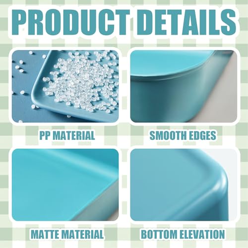 Small Litter Box, Plastic Kitten Litter Box, 13.9 x 9.8 x 3 Inch Open Litter Box for Small Pet, Easy to Clean (Blue 4PCS) - color: Blue 4PCS