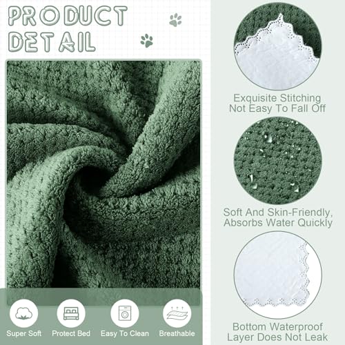 10 Pcs Guinea Pig Cage Liners Washable Rat Bedding for Guinea Pigs Controlling Absorbent Waterproof Pee Pads Blanket for Rabbits Hamster Small Animal Chinchilla(Grid,12x12 Inch,Dark Geen) - color: Dark Geen, size: 12x12 Inch, style: Grid