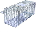 Faicuk Large Collapsible Humane Live Animal Cage Trap for Raccoon, Opossum, Stray Cat, Rabbit, Groundhog and Armadillo 32 x 11 x 13 Inch - size: 32" x 11" x 13"