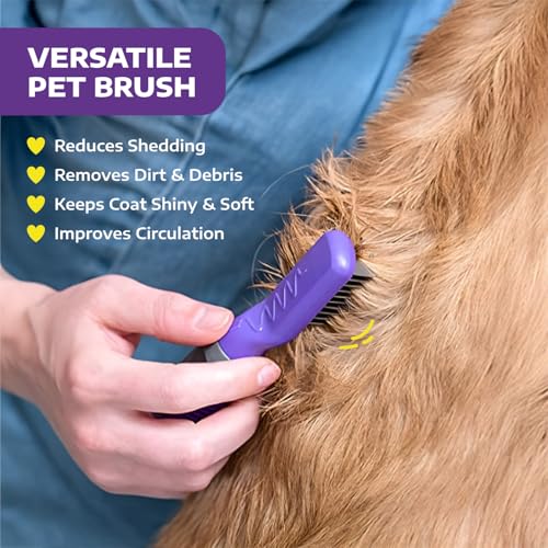 Hertzko Cat and Dog Dematting Tools Single Sided Dog and Cat Dematting Comb - for All Pets - Effortlessly Removes Tangles, Mats, and Loose Fur - Safe, Easy Grooming for Cats and Dog - Large - size: 10 Teeth