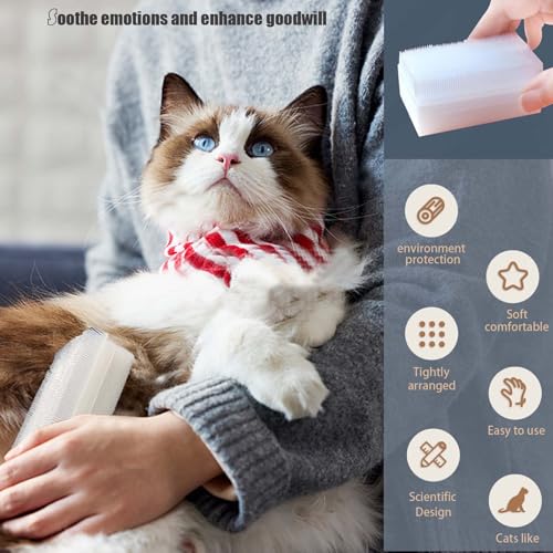 2PC Soft Cat Brush for Grooming - Gentle Cat Tongue Brush with1300+Barbed Serrations, Brushes for Sensitive Cats-Lightweight, gentle, Perfect for Daily Grooming&Enhancing Bonding (yellow) - color: yellow