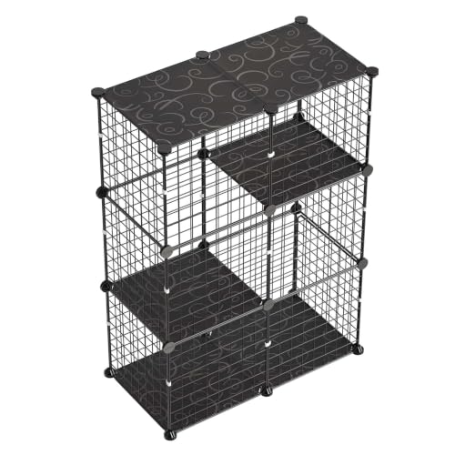 VEVOR Cat Cage 3-Tier 28"x13.98"x40.98" DIY Cat Playpen Indoor Enclosure, Detachable Metal Wire Kennel Crate, Large Exercise Place Ideal for 1-2 Cats, Kittens, Rabbits, Ferrets & Small Animals, Black - size: 28.0"L x 14.0"W x 41.0"H