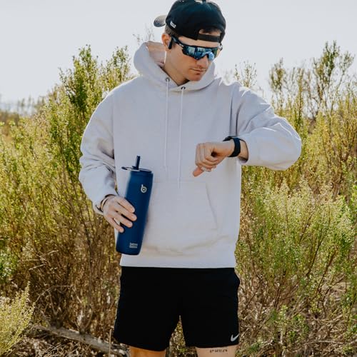 BOTTLE BOTTLE Stainless Steel Water Bottle 32 oz indigo blue | Straw Lid, Insulated Cup, Stay Cold Hot, Leak-Proof, Wide Mouth Water Bottles for Men - color: Indigo Blue