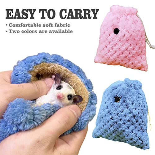 Sugar Glider Bonding Pouch Carrier Bag, Small Animals Sleeping Pouch Bag with Breathable Vent and Drawstring, Portable Travel Bag for Sugar Glider Rat Squirrel Guinea Pig Birds Parrot (Pink) - color: Pink