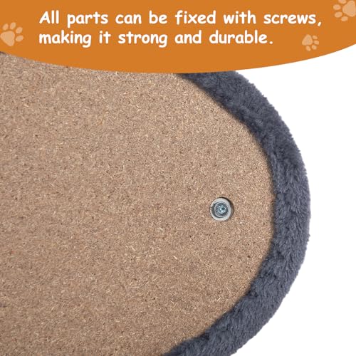 Hollypet Cat Self Back Grooming Hair Cleaner Scratcher Toy Cat Arch Brush | Cat Self Grooming Massager and Scratcher Toy Cat Arch Brush for Back Grooming, Hair Cleaner Pads - color: Dark Gray