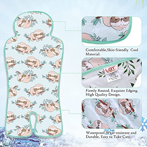 Gel Car Seat Cooler Pad,1 Pack Double Sides-Universal Baby Stroller Ice Cushion Cooler Mat,Summer Cooling Seat Liner,Multifunctional Suitable for Baby Dining Chair,Child Safety Seat(Sloth + Leaves) - color: Sloth + Leaves