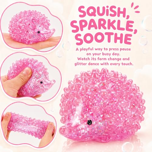 1Pcs Pink Hedgehog Stress Relief Squishy Ball, Squishy Hedgehog Stress Ball | Soft Sensory Hedgehog Squishy Ball with Cute Hedgehog Shape, Durable Squishy Squeeze Ball for Home Workplace Casual Daily Use - color: Pink