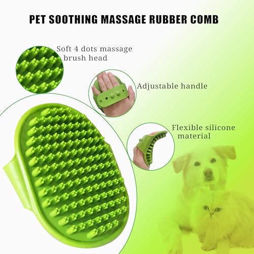 Cat Grooming Brush Kit 6 Tools - Deshedding & Dematting for Long/Short Hair, Self-Cleaning Slicker Brush with 6-in-1 Flea Comb for Cats & Kittens (Green) - color: Green