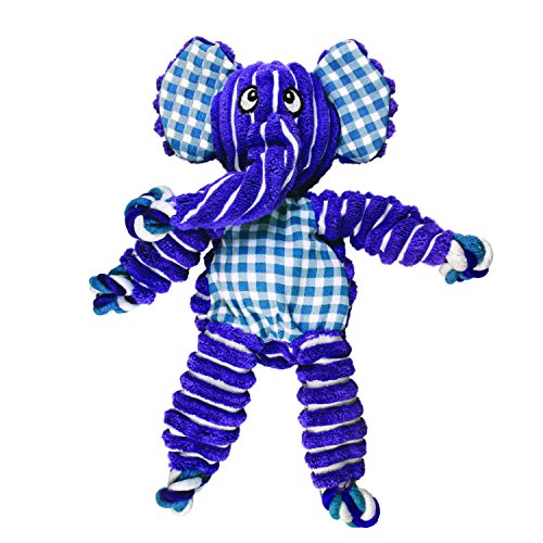 Kong Floppy Knots Rope and Plush Dog Toy, Elephant, Small/Medium | Knotted Rope & Plush Toy with Minimal Stuffing & a Squeaker, Great for Teething, Tugging & Lively Play - color: Elephant, size: Small/Medium