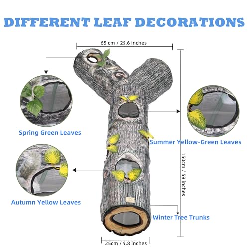 Cat Tunnel,Cat Tunnels for Indoor Cats,Tree Trunk Play Toy for Large Cats、Kitten and Other Small Animals to Chase and Play,Foldable Easy to Store,Cat Tube Toys Long 59" - color: 59"-Cat Tunnel Toy Tree Trunk