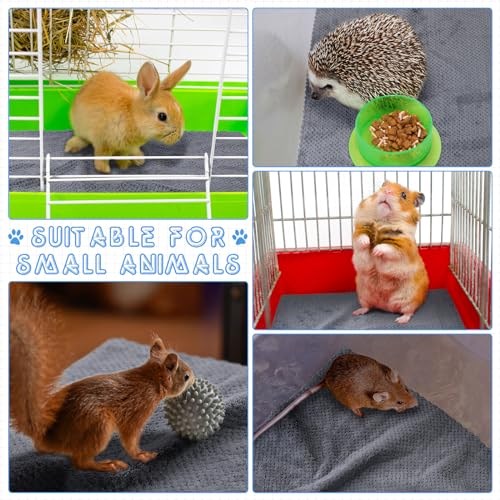 10 Pcs Guinea Pig Cage Liners Washable Rat Bedding for Guinea Pigs Controlling Absorbent Waterproof Pee Pads Blanket for Rabbits Hamster Small Animal Chinchilla(Grid,18 x 24 Inch,Gray) - color: Gray, size: 18 x 24 Inch, style: Grid