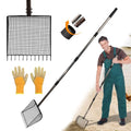 Chicken Poop Scooper & Rake 2-in-1 Metal Coop Shovel,Adjustable Stainless Steel Handle,Cleaning Tools for Chicken Coops & Farm Animals Scoop for Litter Scooper Sand Sifting Shovel Chicken Coops