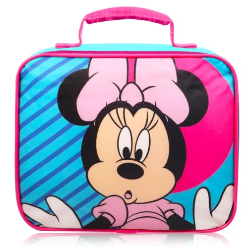 Minnie Mouse Backpack and Lunch Box Set for School Bundle + More | Insulated Lunch Bag & 15in Large 3D Bow Minnie Bookbag Plus Water Bottle, Stickers, More - Minnie Mouse School Supplies