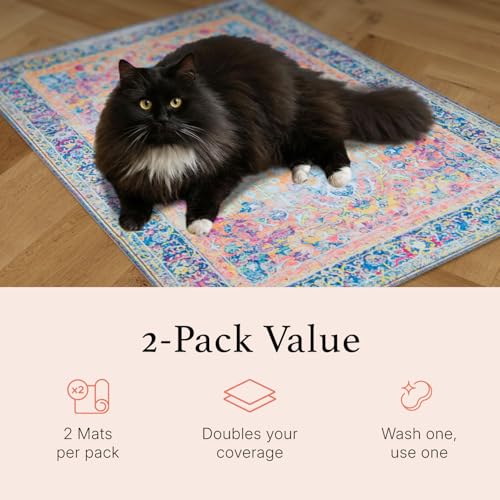 Lovewag Cat Litter Mat, Litter Box Mat, Marmalade Sunshine, 16x24, 2 Pack | Washable litter mat cover, kitty litter mat & cat mat for litter box, litter trapping mat, prevents tracking, multi-cat - color: Marmalade Sunshine, size: 16x24 inches (Pack of 2)