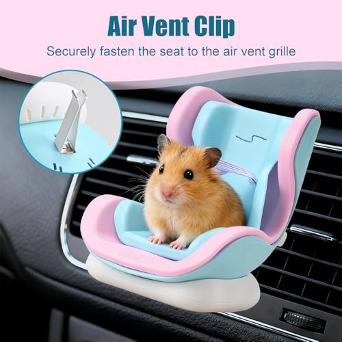 Hamster Car Seat Bracket, Adjustable Gerbils Car Bed with Secure Buckle, Small Animal Carrierfor Hamsters, Gerbils, Mice in Vehicles - color: Grapefruit Color Box Packaging
