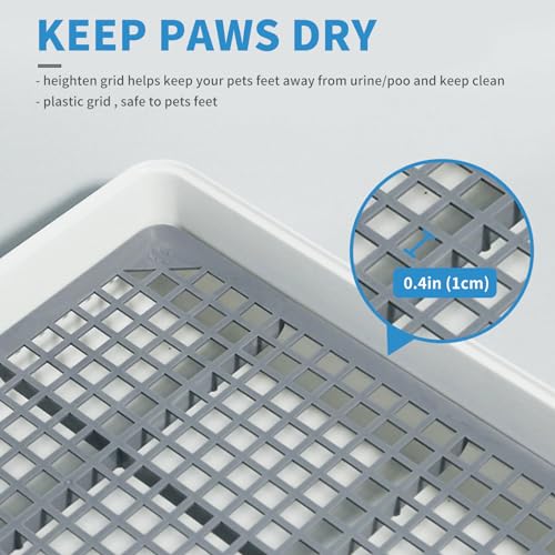 Rabbit Litter Box with Grid 15x12in, Potty Training Pan for Small Animals | Rabbit Litter Box with Grid, Bunny Litter Tray for Cage, Potty Training Pan for Animals. - size: S (+1 perforated grate)