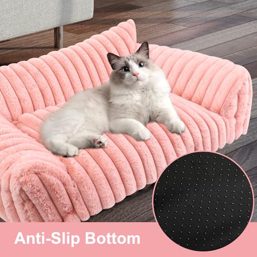Cute Dog Couch for Medium Large Dogs,Dog Cat Couch Sofa,Dog Bed,L,Pink | Dog Couch Bed with Removable Washable Cover,Cute Fluffy Pet Sofa Cat Couch Bed,Washable Dog Bed Medium Large Size Dog - color: Pink, size: Large(36x27x10")