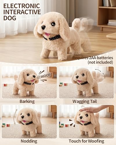 Stactcute 23Pcs Dog Toy for Kids with Portable Puppy Stroller | Walking Barking Interactive Stuffed Puppy, Gifts for Little Girls 3 4 5 6 Year Old, Pet Care Playset, 23 Pretend Accessories - style: dog