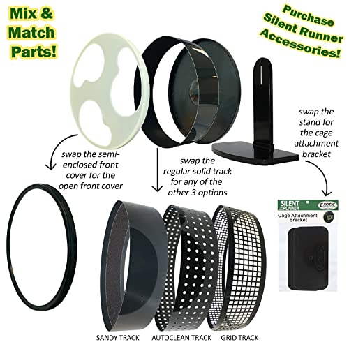 Silent Runner Glow Wheel - 12" Regular - Exercise Wheel (Wheel + Autoclean Track + Cage Attachment) - size: Wheel + Autoclean Track + Cage Attachment