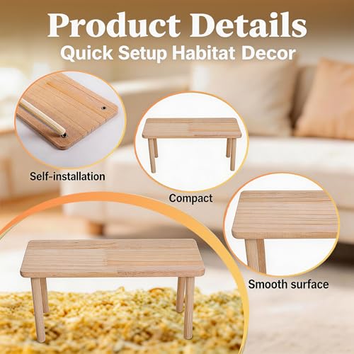 1Pcs Hamster Platform, Hamster Cage Platform, Wooden Hamster Platforms Waterproof Stand for Small Animal Habitat, Play Decor for Hamsters Squirrel Pets