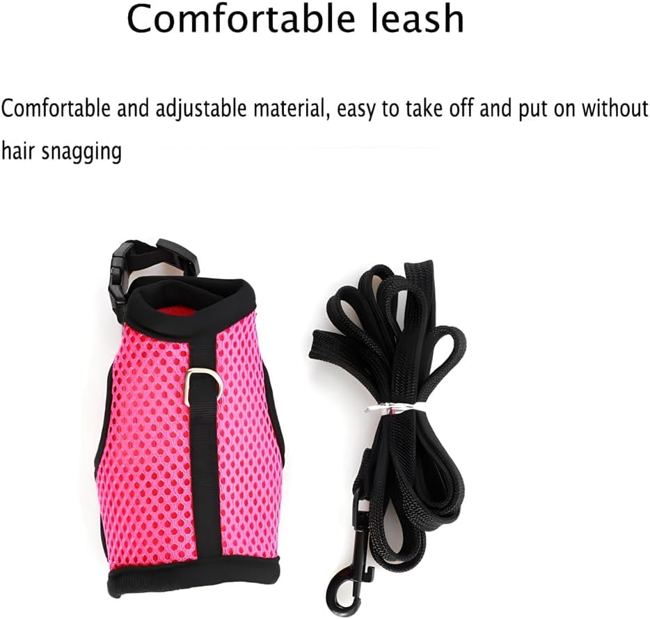 Escape Proof Rabbit Harness and Leash Set, Soft Mesh Bunny Vest with Buckle | Breathable Small Animal Elastic Harness Outdoor Walking Training for Rat Squirrel Ferret Guinea Pig Bunny Blue L - color: Blue, size: L Chest 7.8-11.8''Adult Rabbit