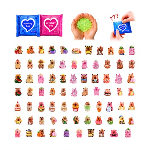100 PCS Mystery Bag Mini Resin Capybara Blind Bags, Cute Glow in The Dark & Regular Capybara Figurines Surprise Box Toys for Kids, Tiny Collectible Party Favors, Cake Toppers, Phone Case Charms - color: 100pcs Capybara