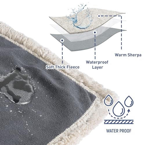 Kritter Planet Waterproof Reversible Pet Blanket for Dogs and Cats | 60 x 80 Inch, Waterproof Cover for Sofa and Bed, Washable Protection Against Fur, Dirt, Scratches and Everyday Messes - color: Gray/Taupe, size: 80"x60"