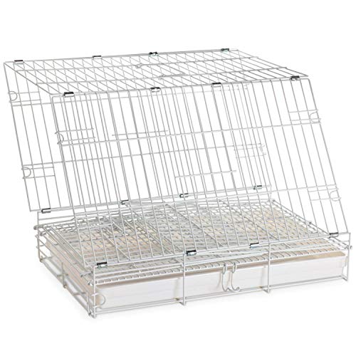 Large Durable Metal Travel or Veterinary Easy Collapsable Parrot Bird Carrier Beaks Proof Carrier Cage Easy Clean Pull Out Tray Stainless Steel Feeder Bowls Natural Wooden Perch - color: Black